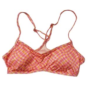 L*SPACE Pamela Swimsuit Top Women Medium Heat Orange Vacation Beach NWT $110 🔥